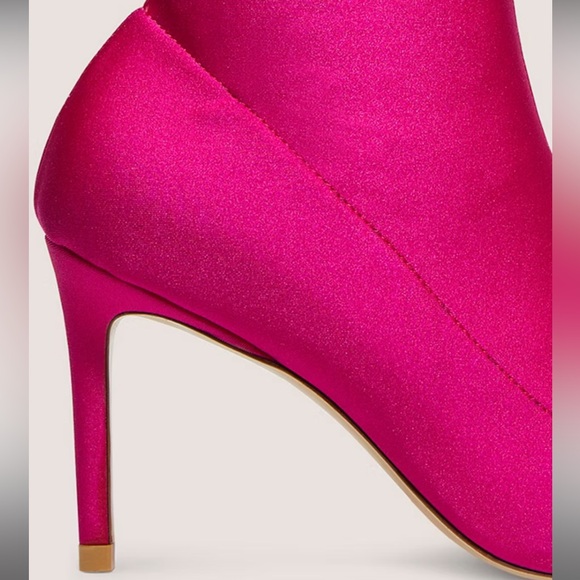 💝BNWT💝Stuart Weitzman Stretch Stiletto Sock Booties in Hot Pink - Picture 3 of 7